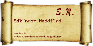 Sándor Medárd névjegykártya